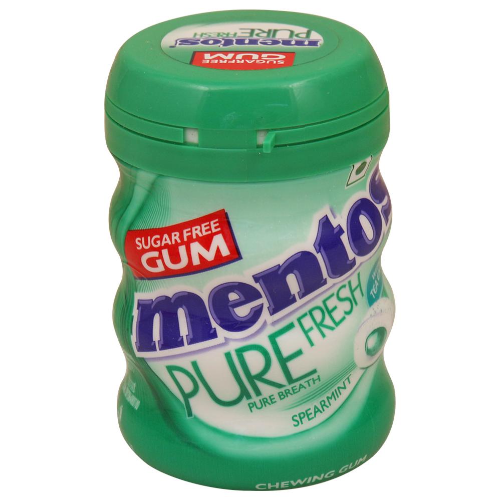 Mentos Pure Fresh chewing gum bottle in spearmint flavor pack
