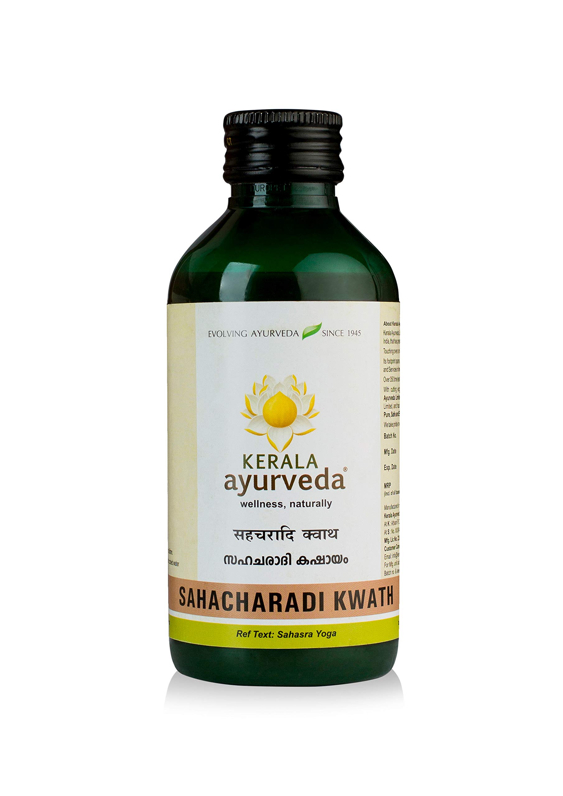 Front view of Kerala Ayurveda Sahacharadi Kwath 200 ml bottle
