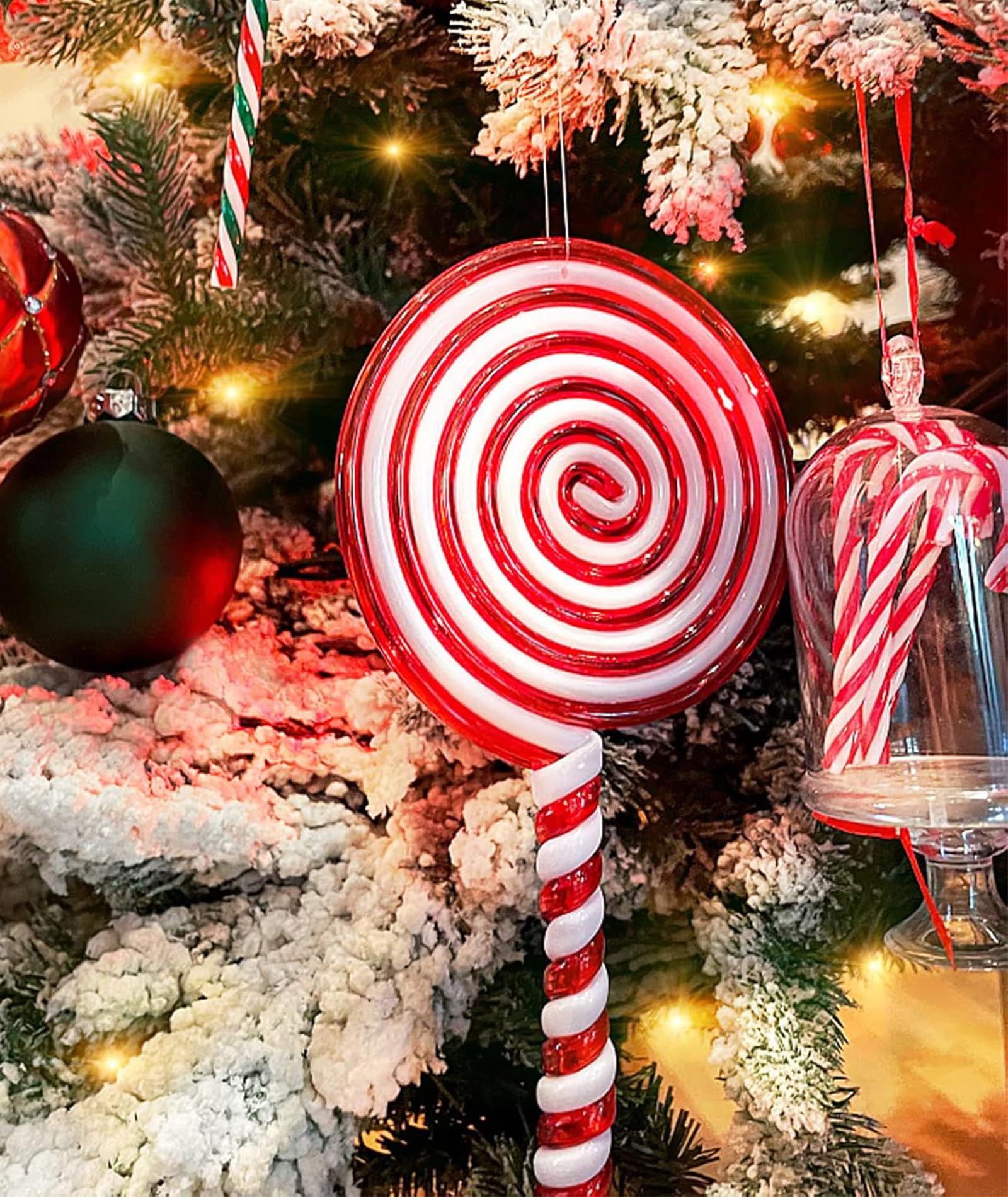 16PCS Candy Cane Christmas Decorations, Christmas Tree Ornaments Set with 8 Candy Canes and 8 Lollipops, Xmas Decoration Items for Home and Tree, Festive Holiday Decor – view 7