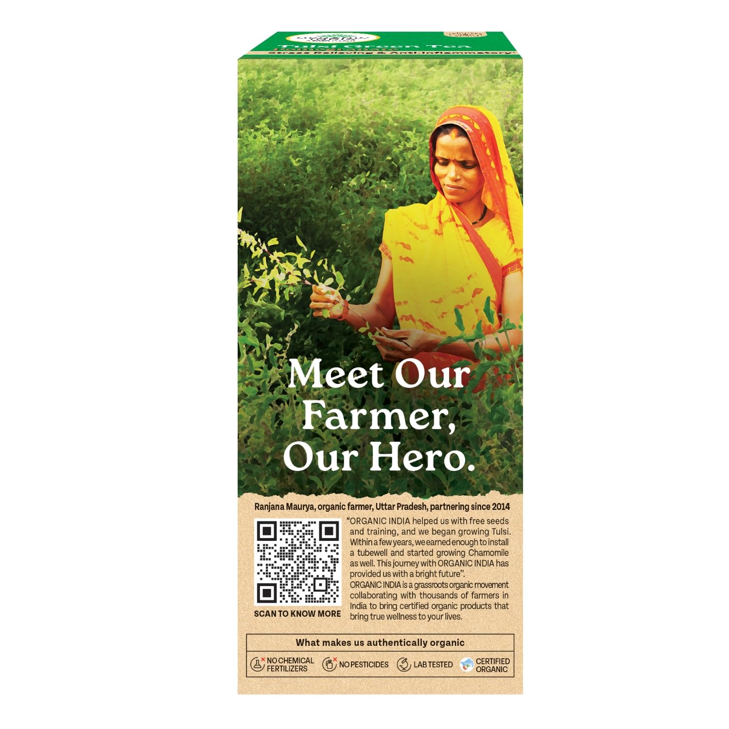 A TATA Product - Organic India Tulsi Green Tea Pomegranate - 25 Tea Bags, Certified Organic, Stress Relief, Rich in Antioxidant, Tulsi & Pomegranate Infusion – view 8
