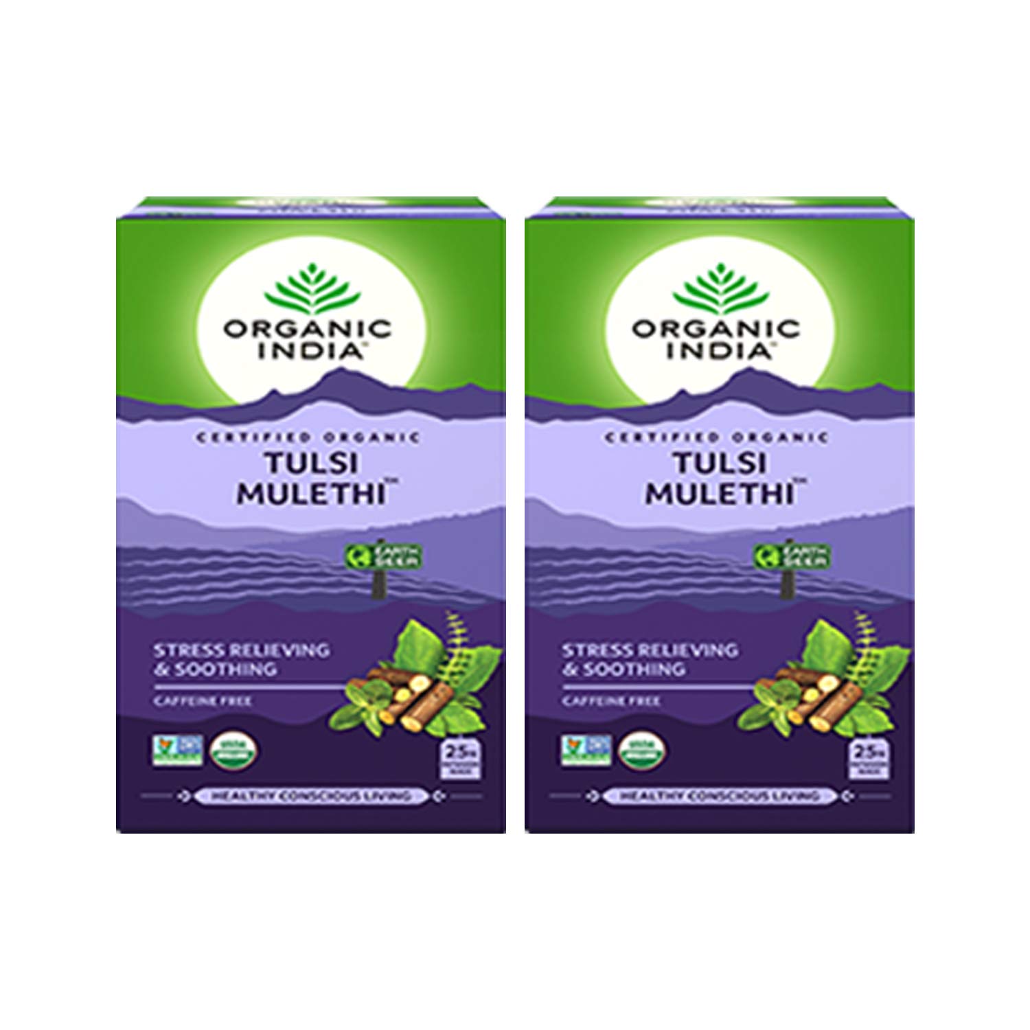 Pack of 2 Organic India Tulsi Mulethi tea bags