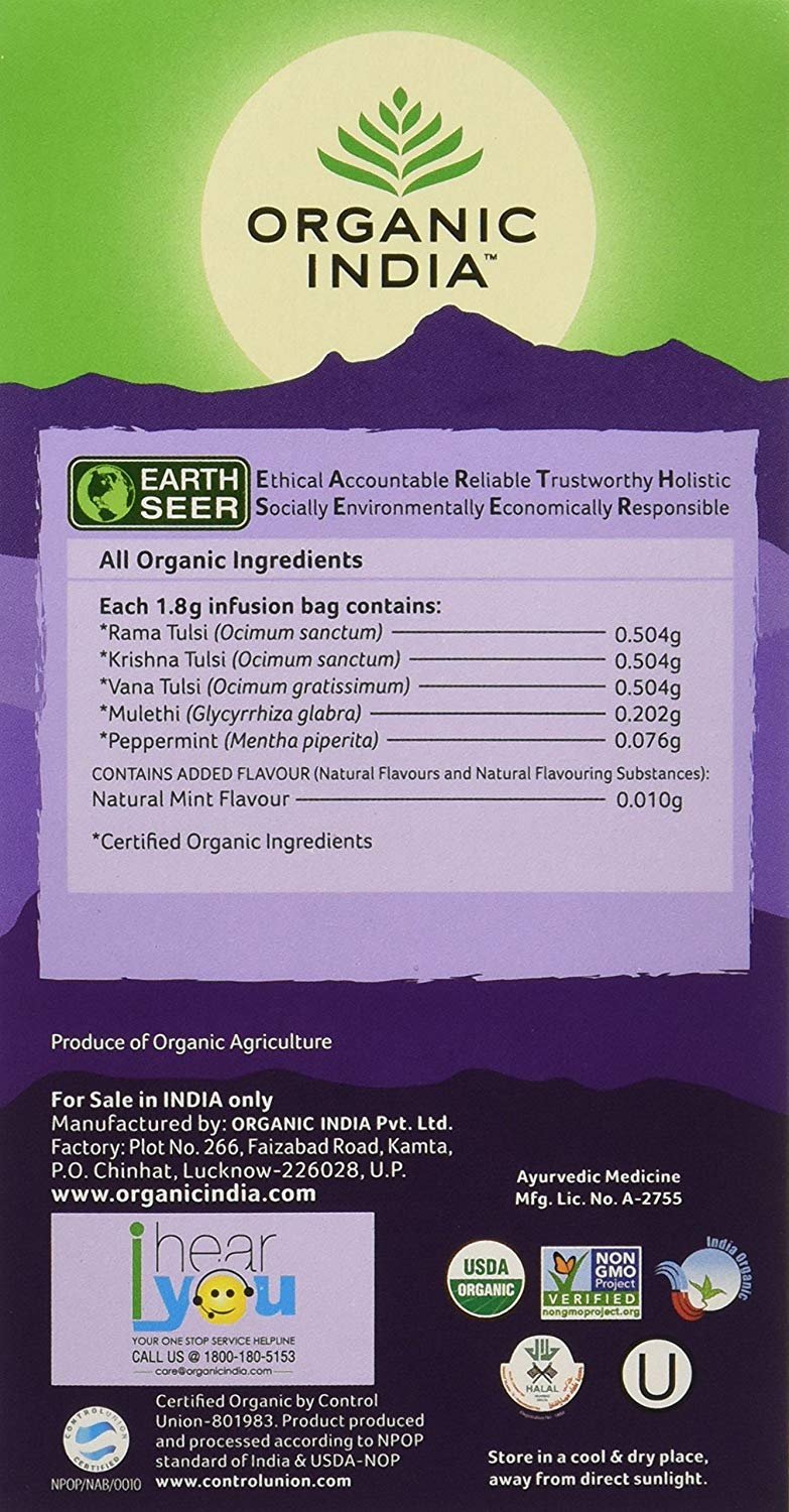 Organic India Tulsi Mulethi Tea, 25 Infusion Bags (Pack of 2) – view 4
