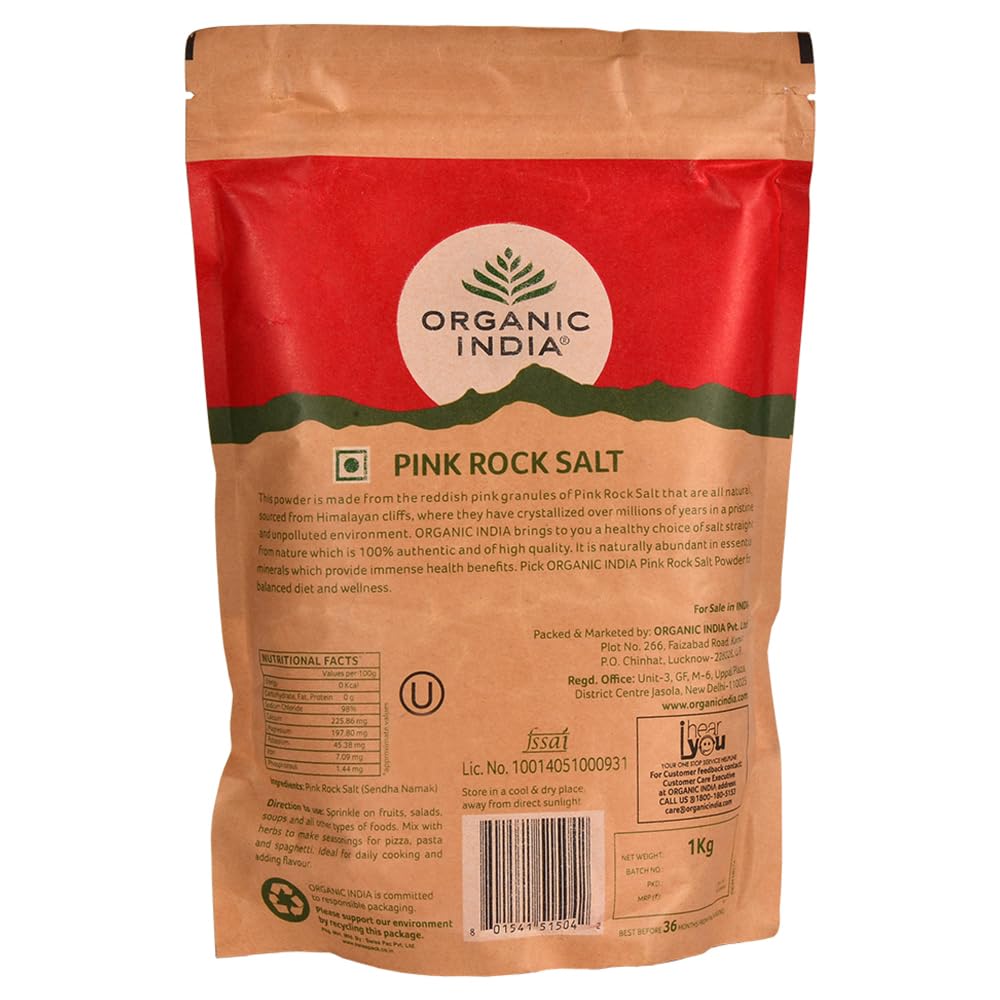 A TATA Product - Organic India Pink Rock Salt, 1Kg Pouch – view 5