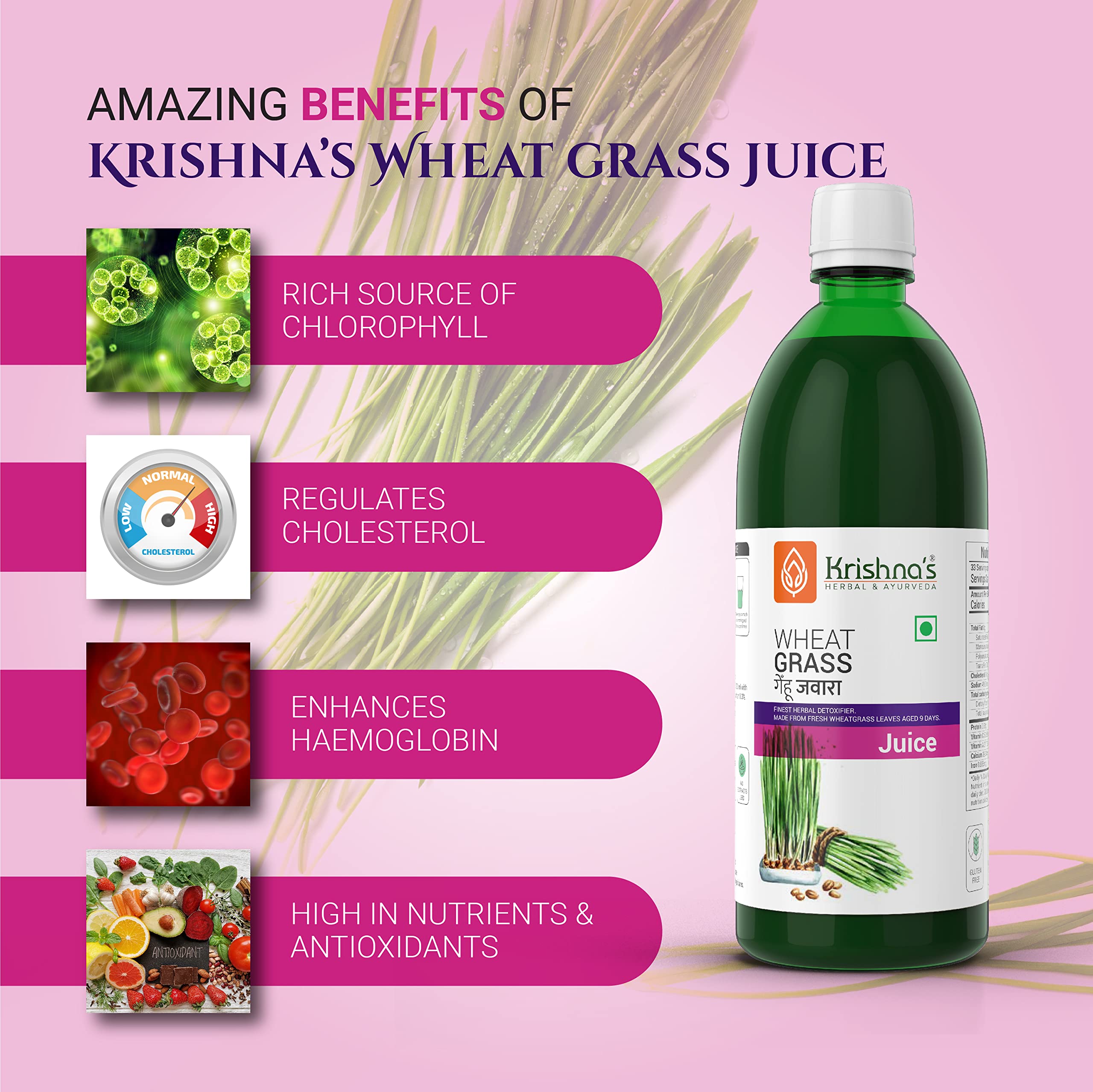 Krishna's Wheatgrass Juice - 1000 ML – view 3