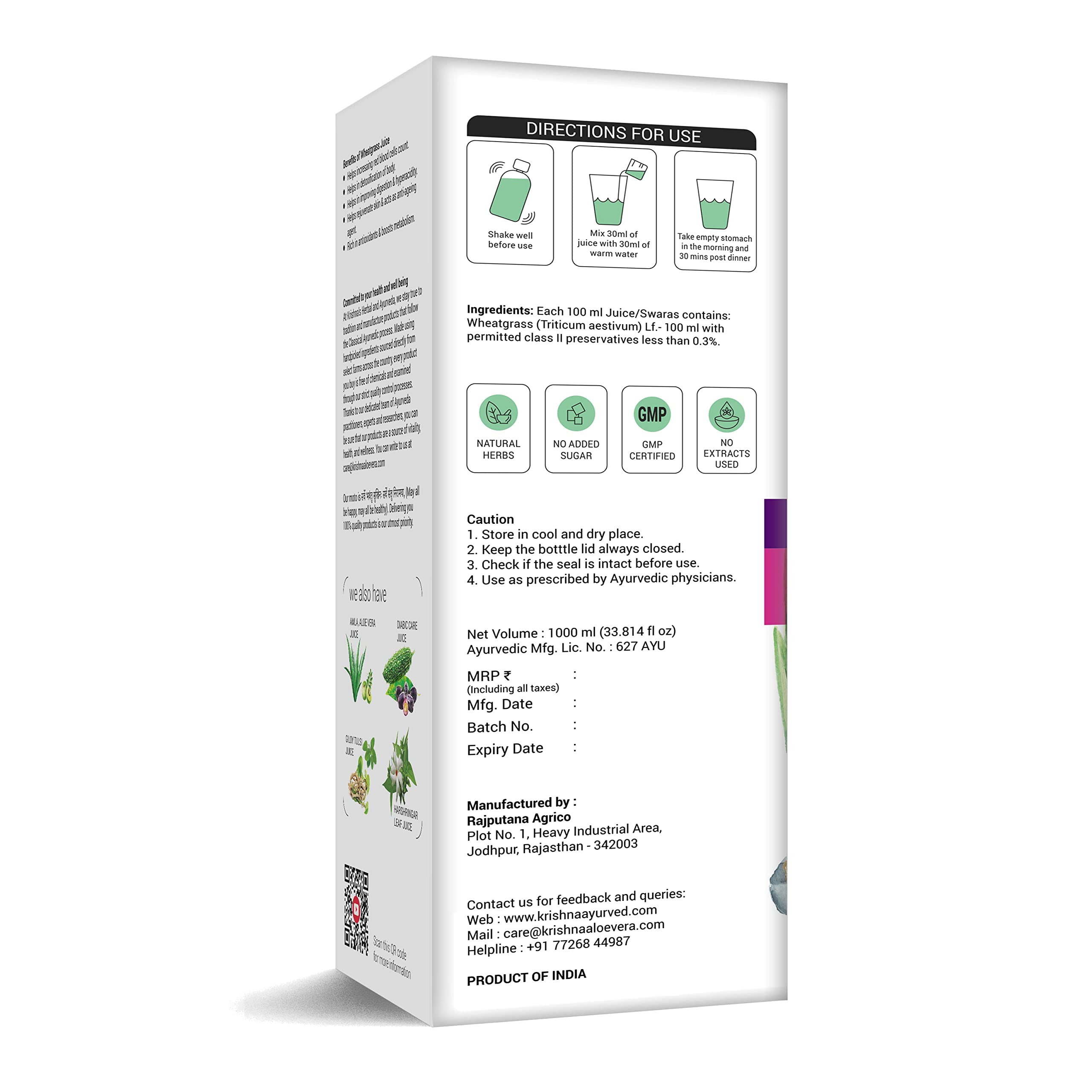 Krishna's Wheatgrass Juice - 1000 ML – view 7