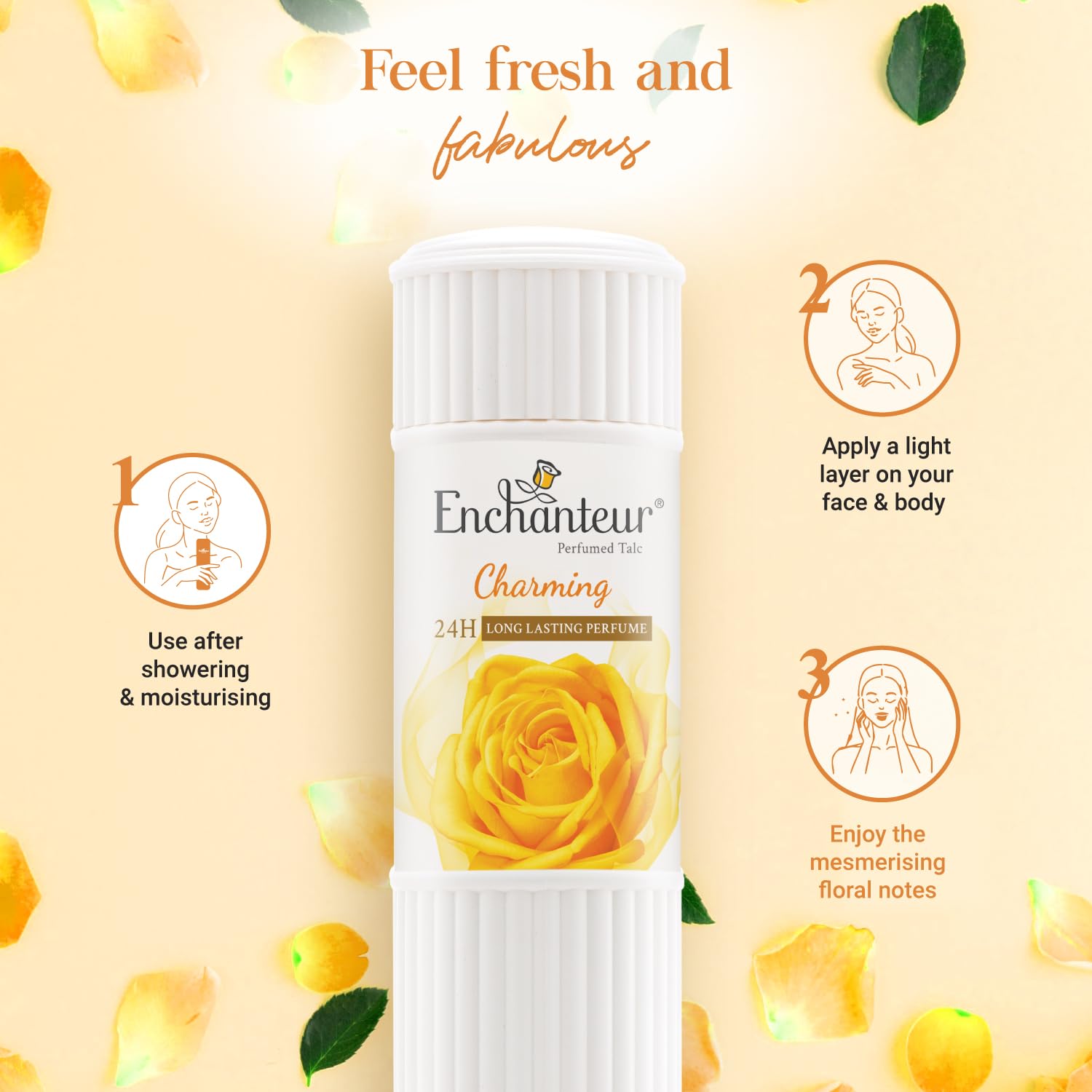 Enchanteur Charming Perfumed Talcum Powder with Floral French Fragrance for Women – view 5
