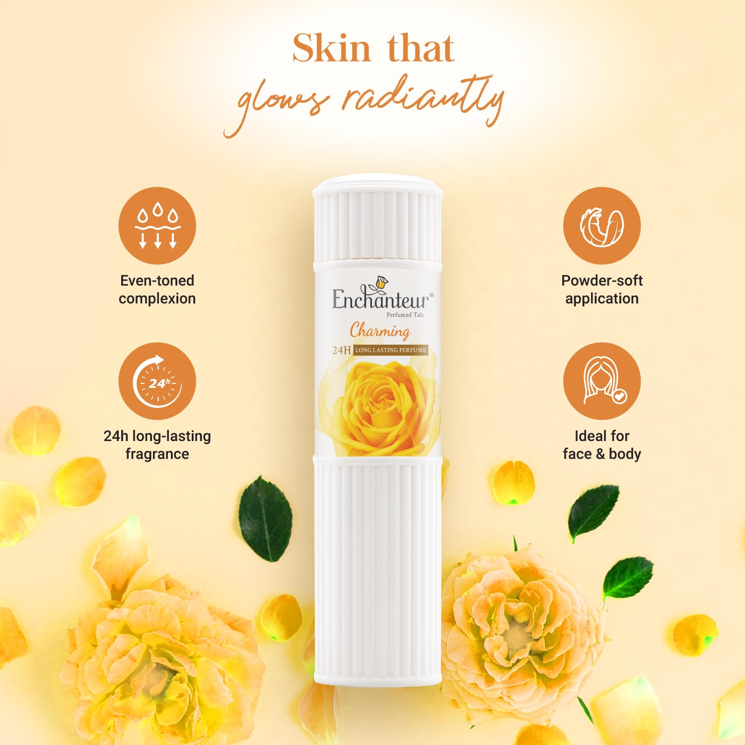 Enchanteur Charming Perfumed Talcum Powder with Floral French Fragrance for Women – view 7