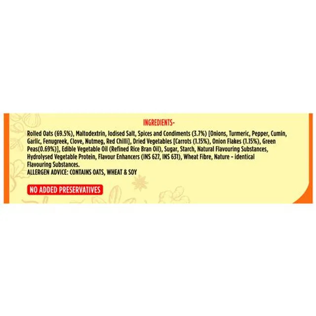 Saffola Masala Oats - Classic Masala, Fibre Rich, Healthy Snack, 38 g – view 3