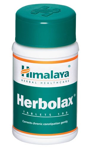 Bottle of Himalaya Herbolax Tablets 100 count, unflavored vegetarian tablets