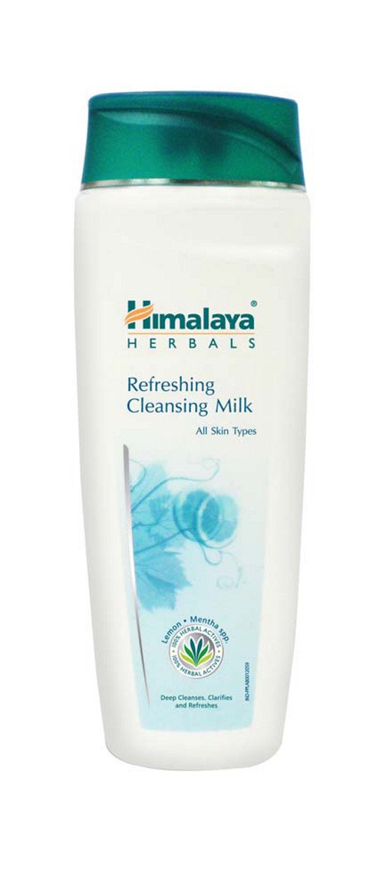Front view of Himalaya cleansing milk 100ml bottle for skincare