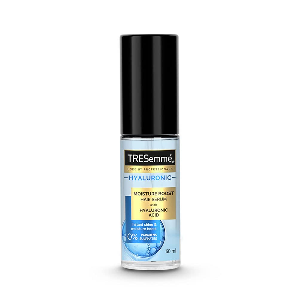 Front view of TRESemmé Pro Pure Moisture Boost serum bottle