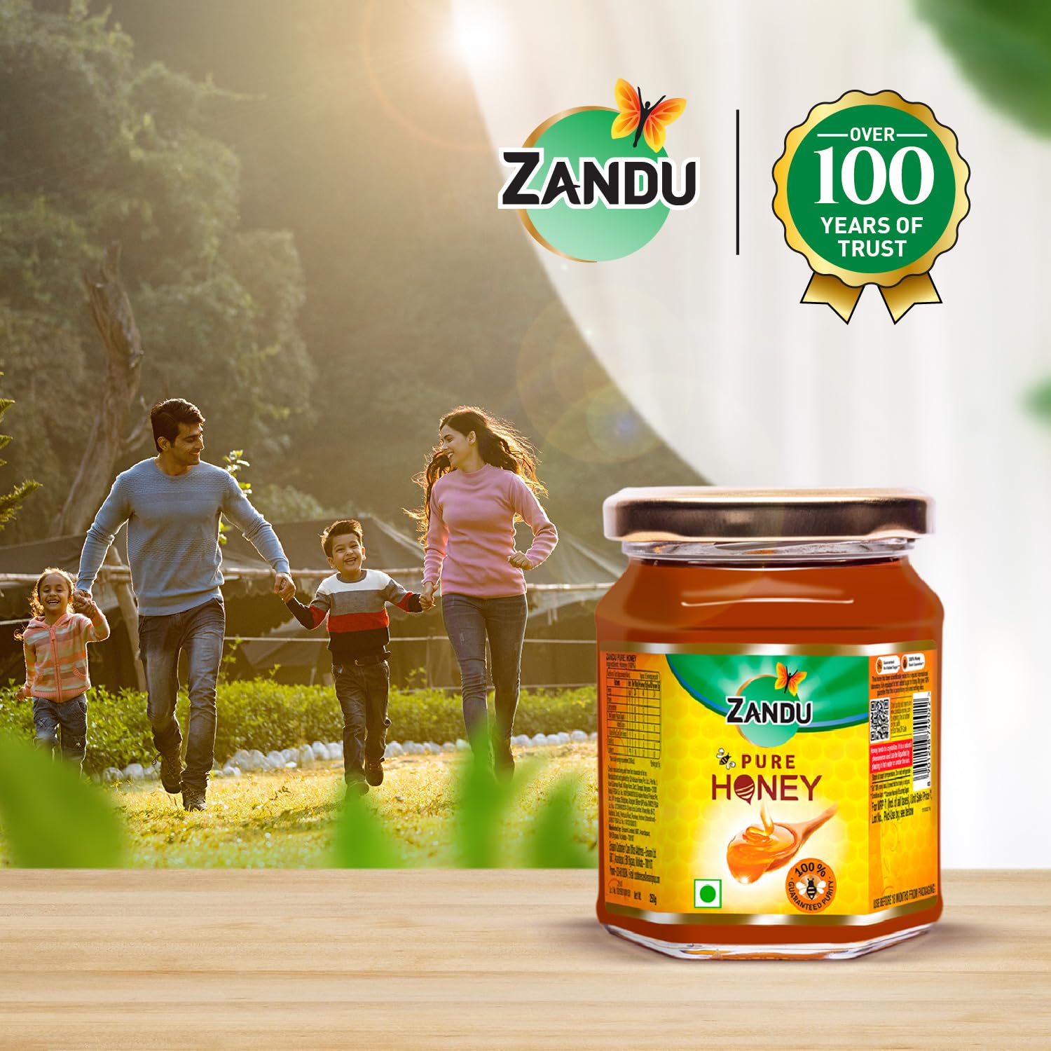 Zandu Pure Honey with Cinnamon, Green Tea & Lemon, 100% Purity, No Added Sugar, 250g – view 5