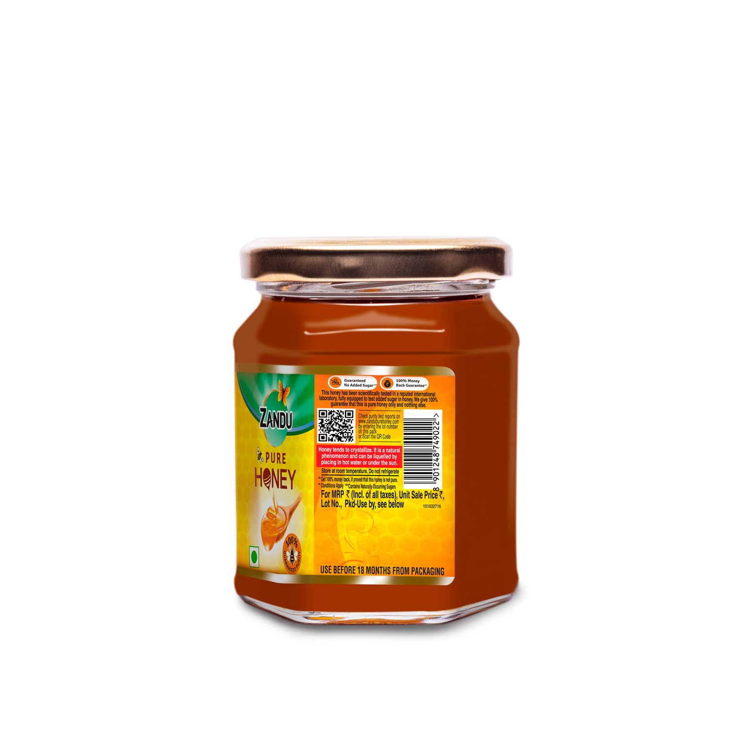 Zandu Pure Honey with Cinnamon, Green Tea & Lemon, 100% Purity, No Added Sugar, 250g – view 6