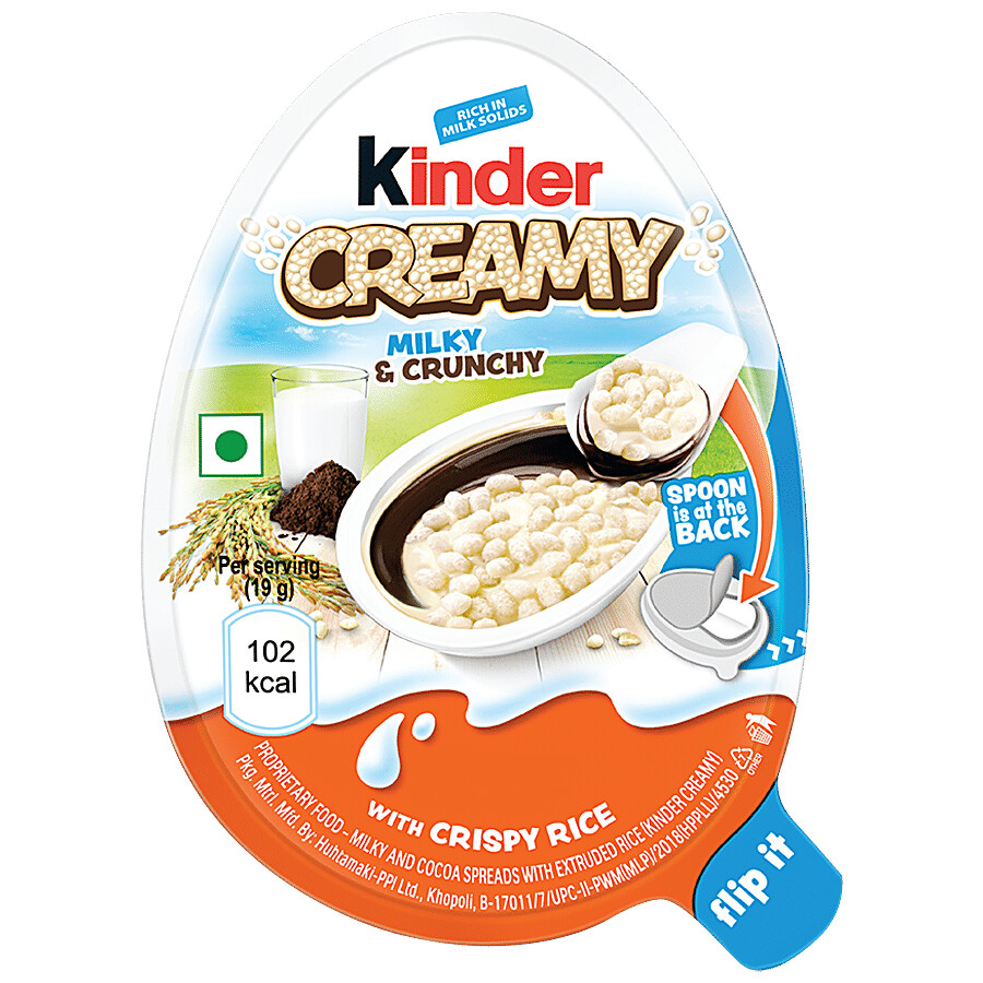 Kinder Creamy 19 g chocolate snack pack with milky filling