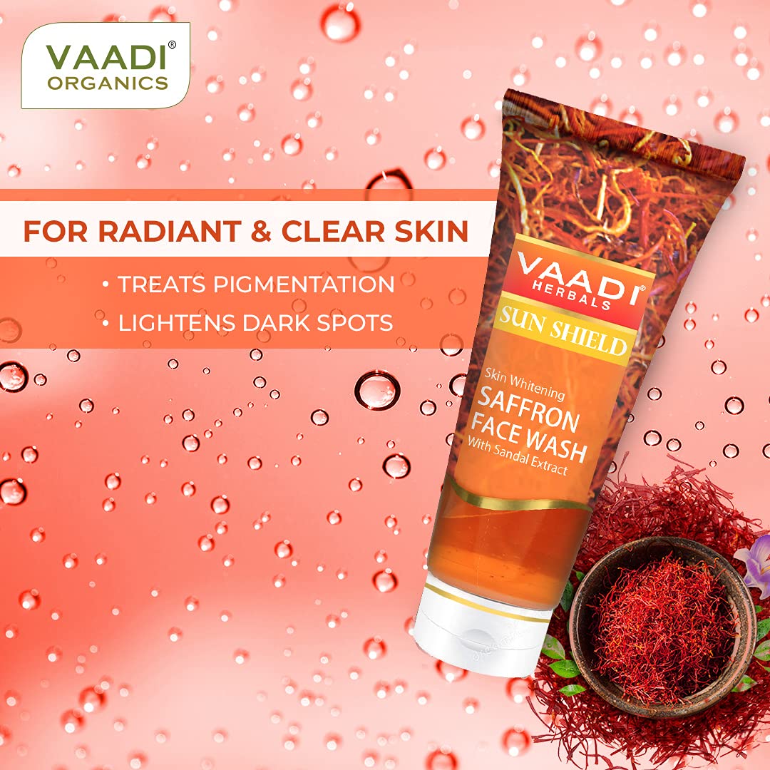 Vaadi Herbals Skin Whitening Saffron Face Wash with Sandal Extract, 60 ml – view 3