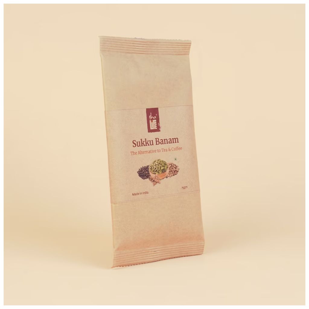 Isha life Sukku Coffee (75 gm). Ginger coriander coffee. Caffeine free. Preservative free. No artificial flavors or additives. Herbal drink for Good Health. – view 2
