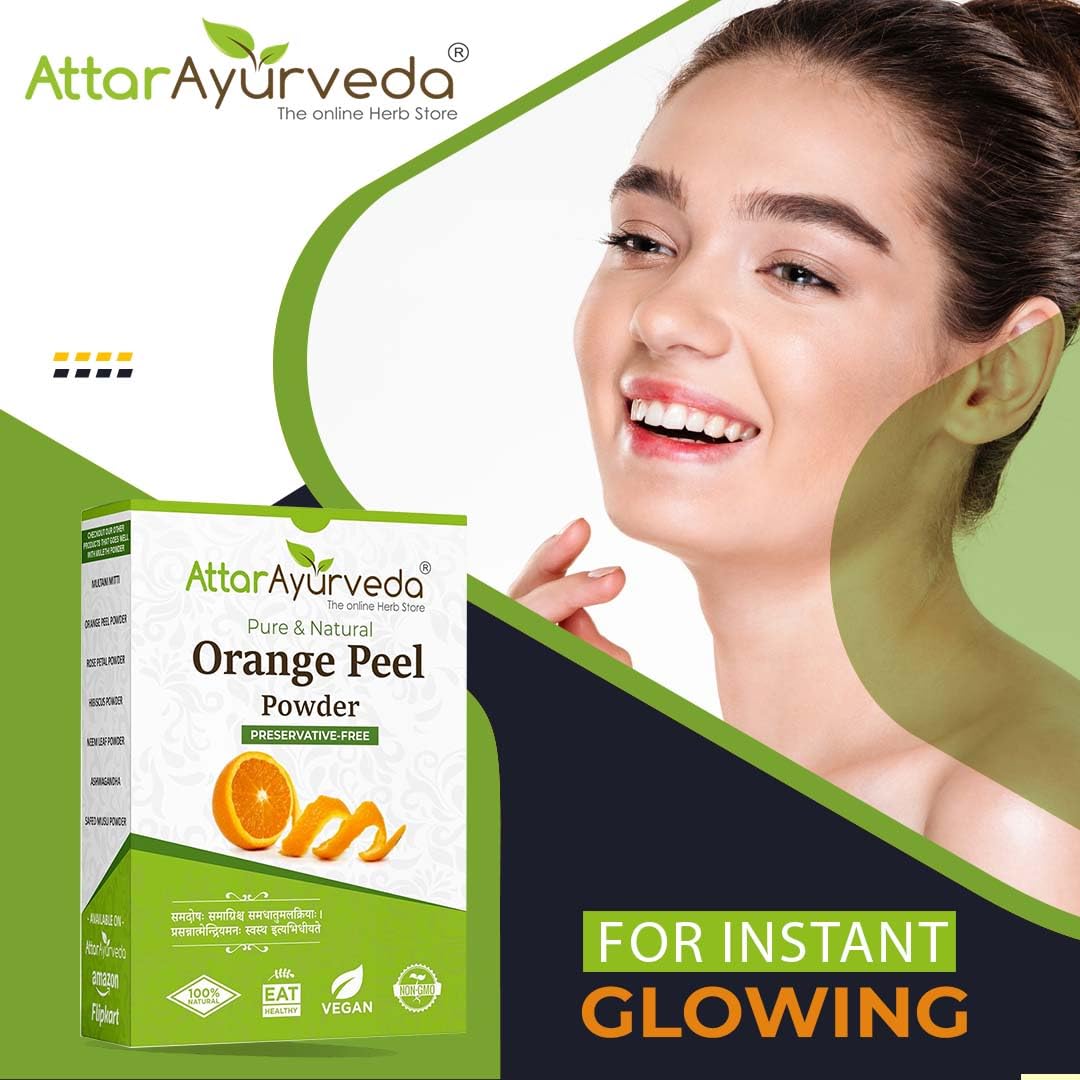 Attar Ayurveda Orange Peel Powder For Face Skin Whitening (200 Grams) – view 4