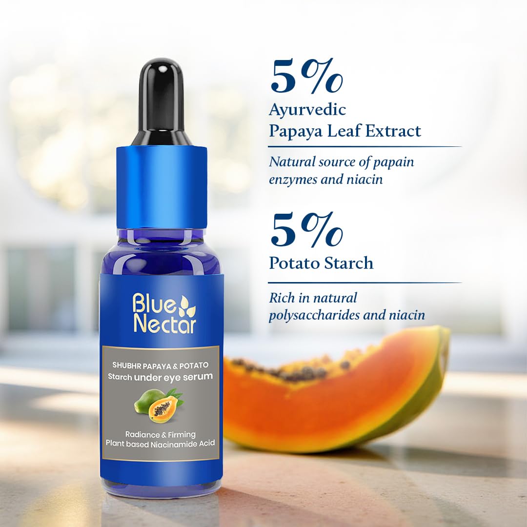 Blue Nectar Under Eye Serum with Plant Based Niacinamide from Potato Starch Papaya Dark Circles Serum with Advance Skin Firming Brightening Form (17 Herbs, 30ml) – view 2