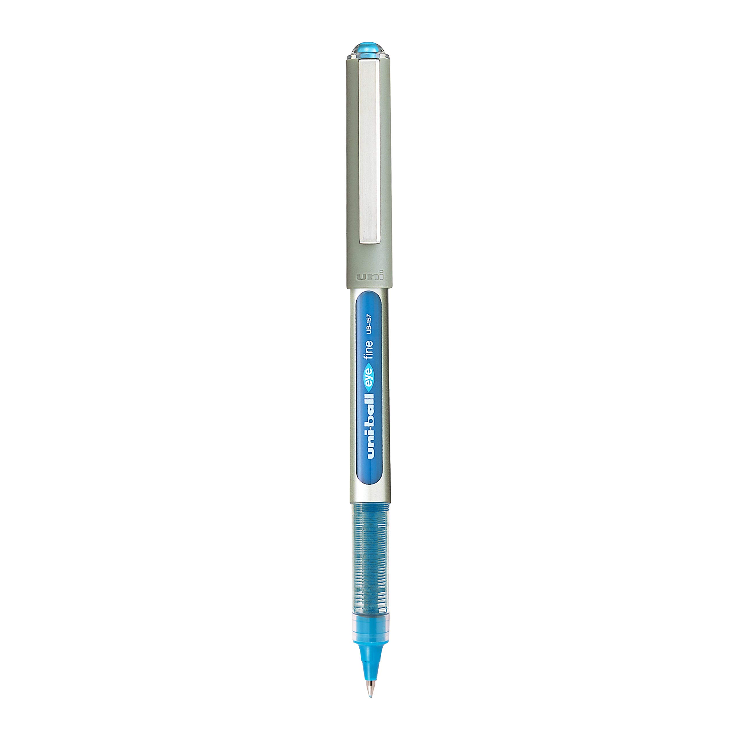 uni-ball Eye UB157 0.7 mm Roller Ball Pens, Light Blue Ink, Pack of 3 – view 4