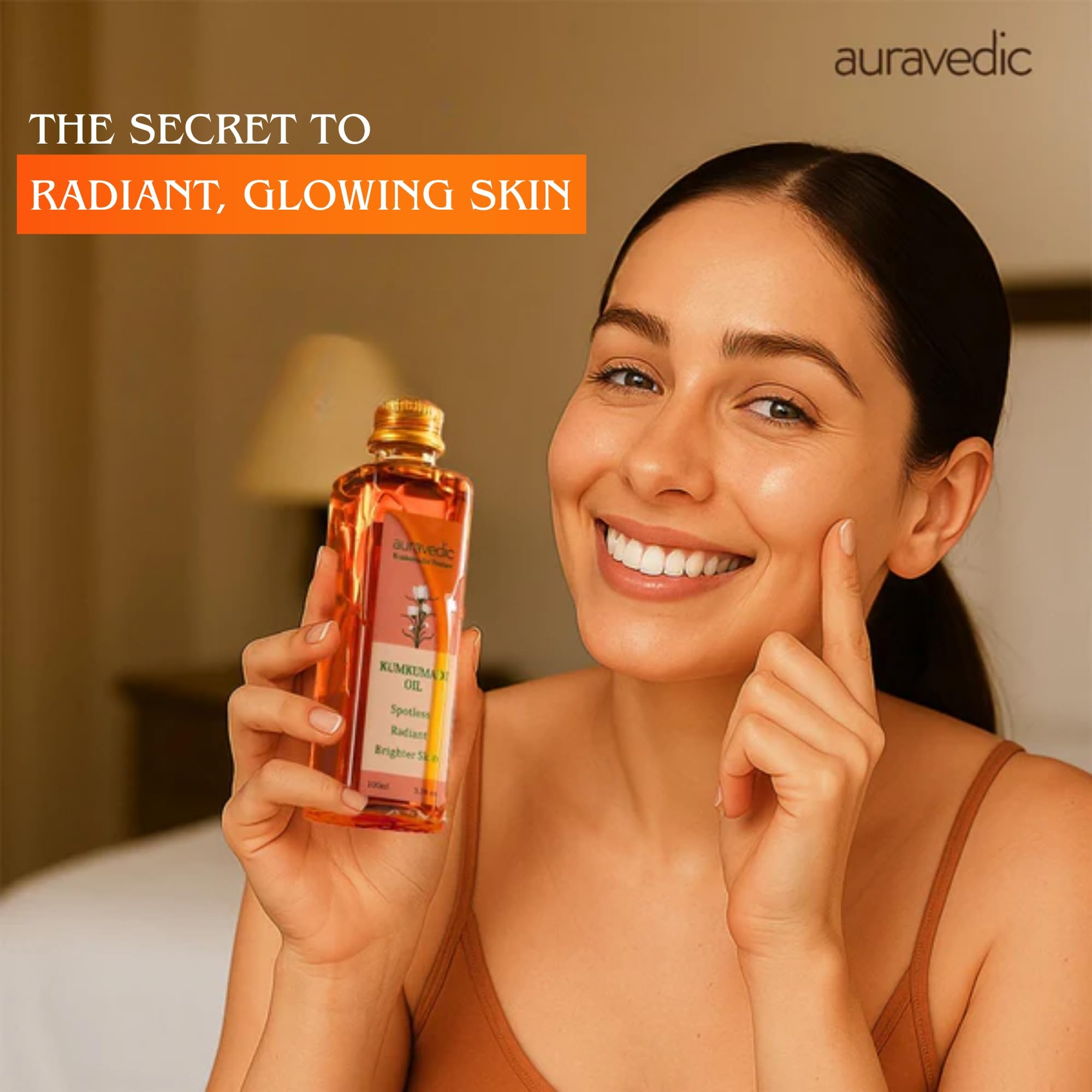 Auravedic Kumkumadi Oil For Face 100 Ml, Kumkumadi Tailam Face Oil For Glowing Skin, Dark Spot Corrector Face Serum – view 2