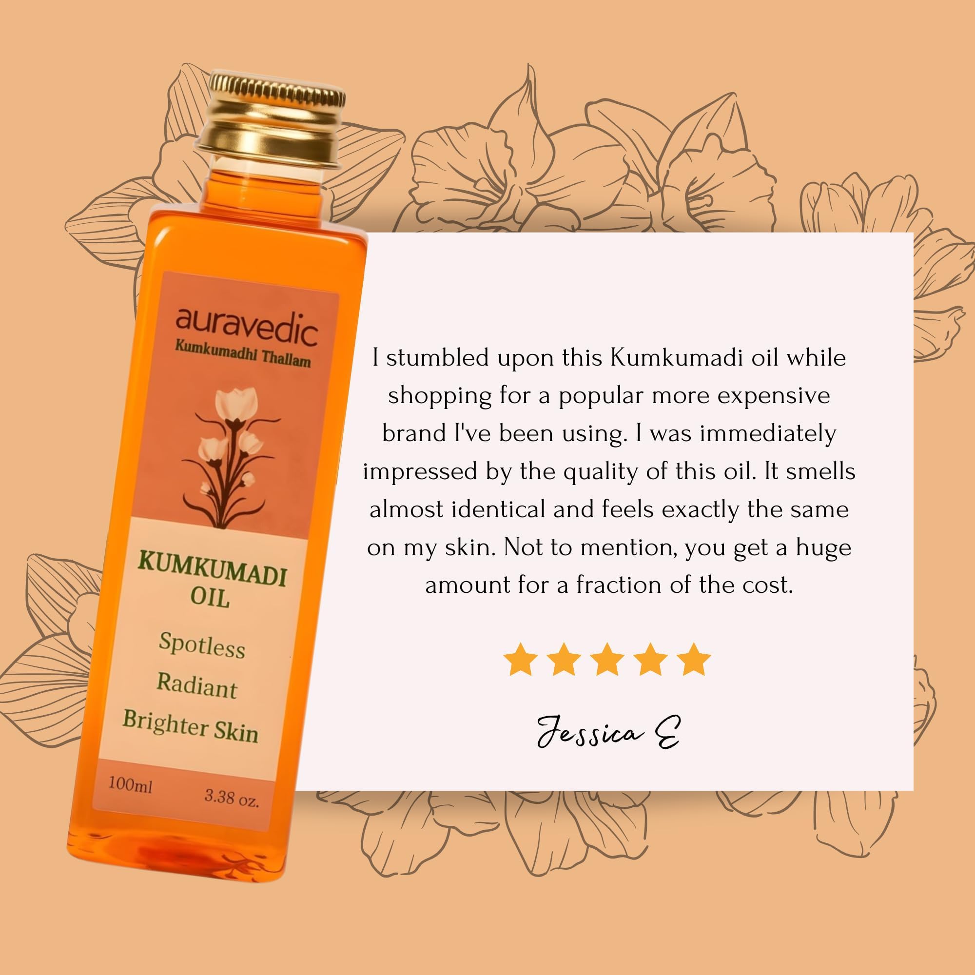 Auravedic Kumkumadi Oil For Face 100 Ml, Kumkumadi Tailam Face Oil For Glowing Skin, Dark Spot Corrector Face Serum – view 9