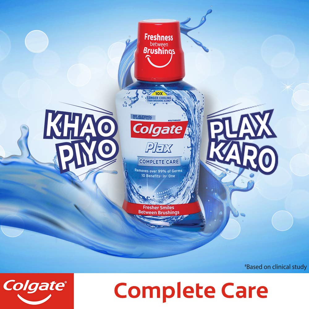 Colgate Plax Antibacterial Mouthwash, 24/7 Fresh Breath, Liquid - Pack Of 250Ml, (Complete Care) – view 3