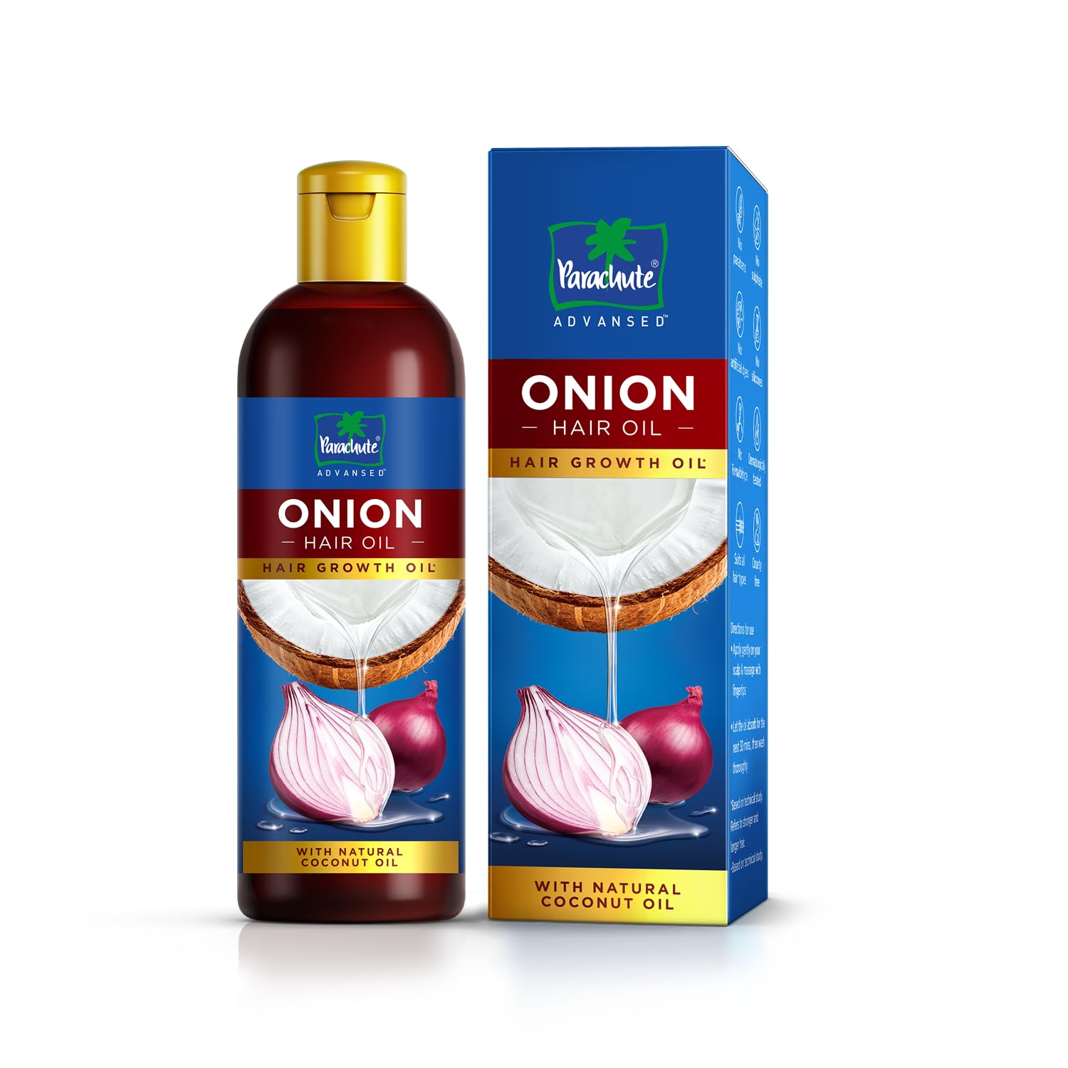 Parachute Advansed onion hair oil bottle with 200 ml label