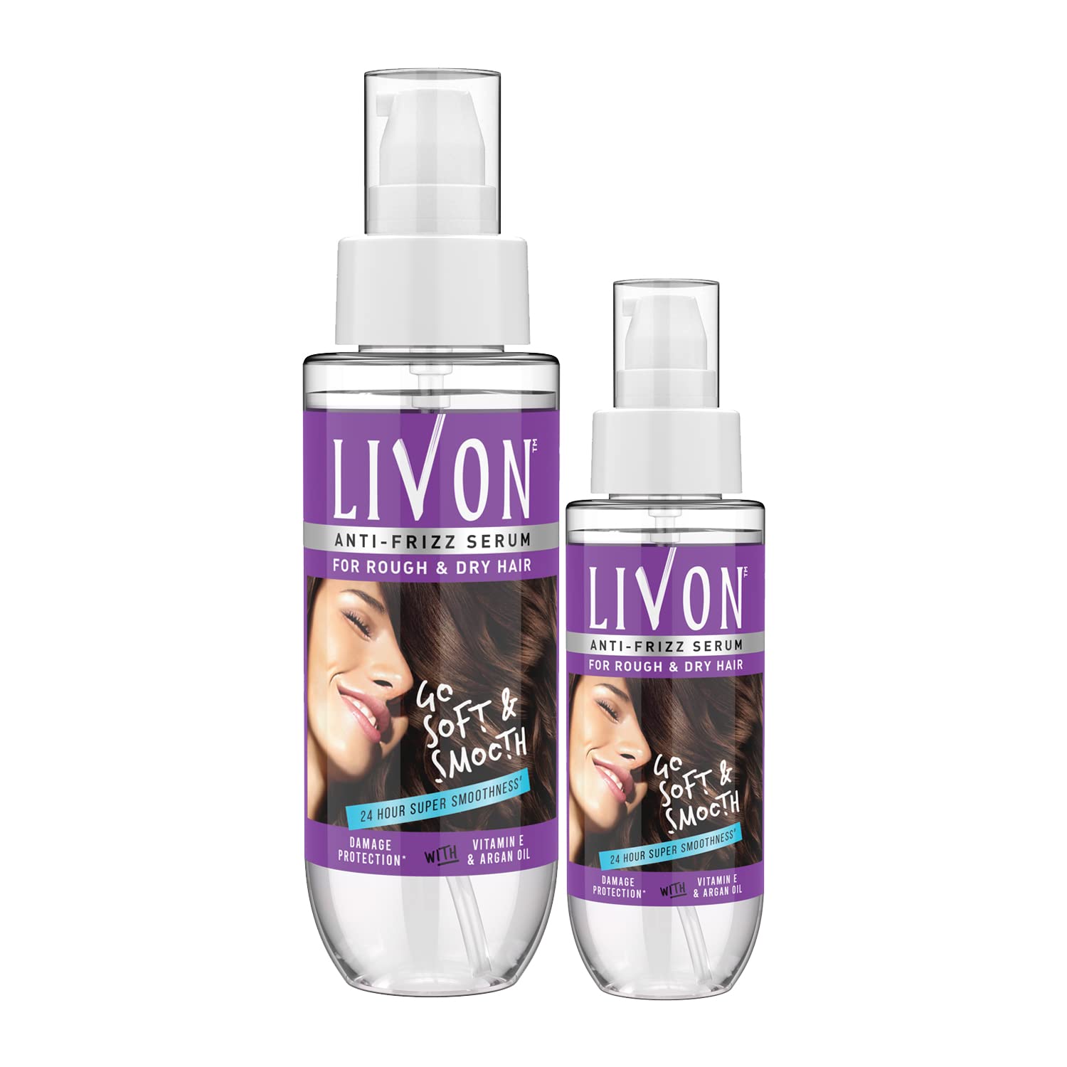 Livon serum bottles with argan oil for dry rough hair