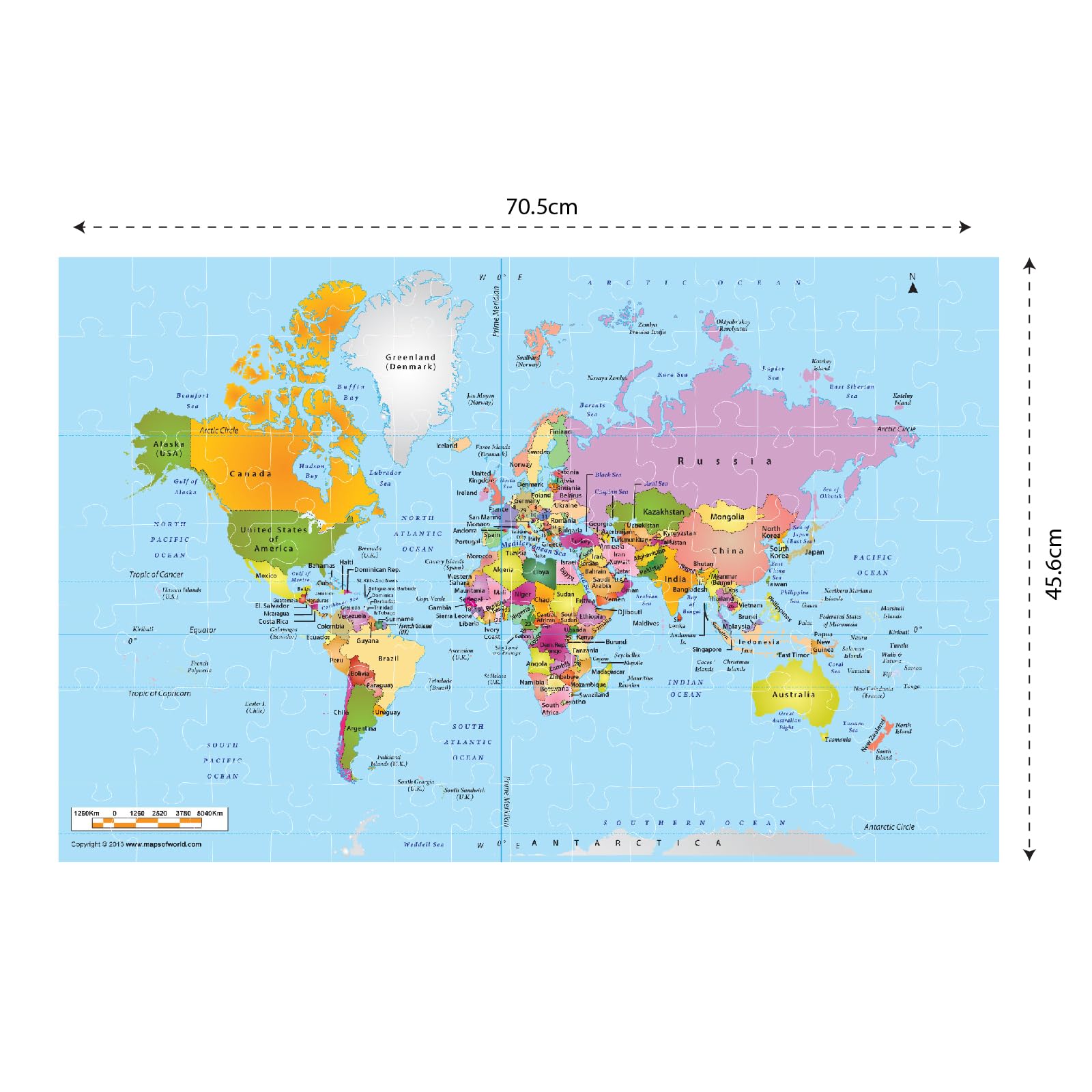Funskool Play & Learn-World Map, Educational, 105 Pieces, Puzzle, For 6 Year Old Kids And Above – view 2