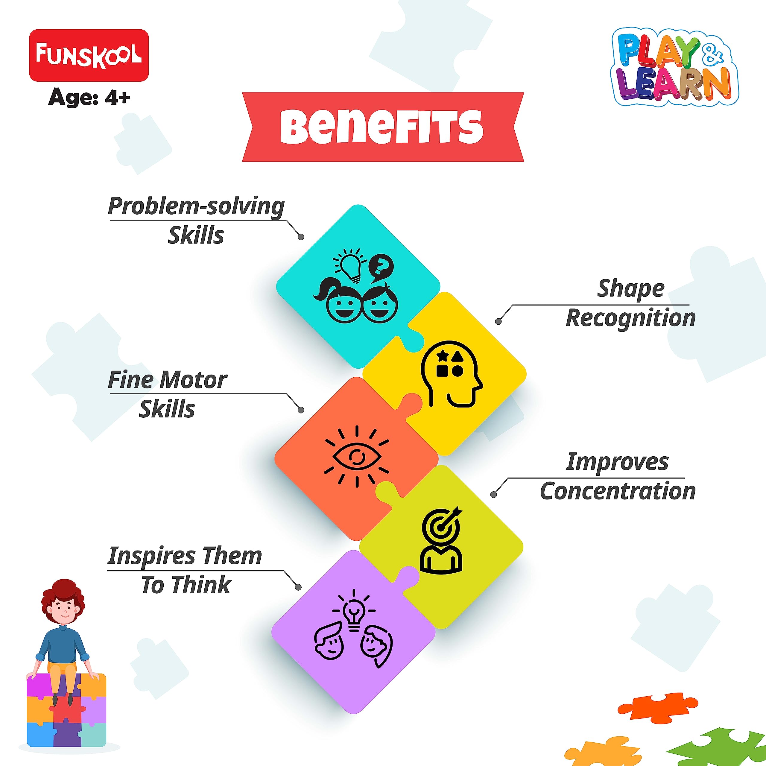 Funskool - Play & Learn-Vehicles,Educational,16 Pieces,Puzzle,for 3 Year Old Kids and Above,Toy – view 3