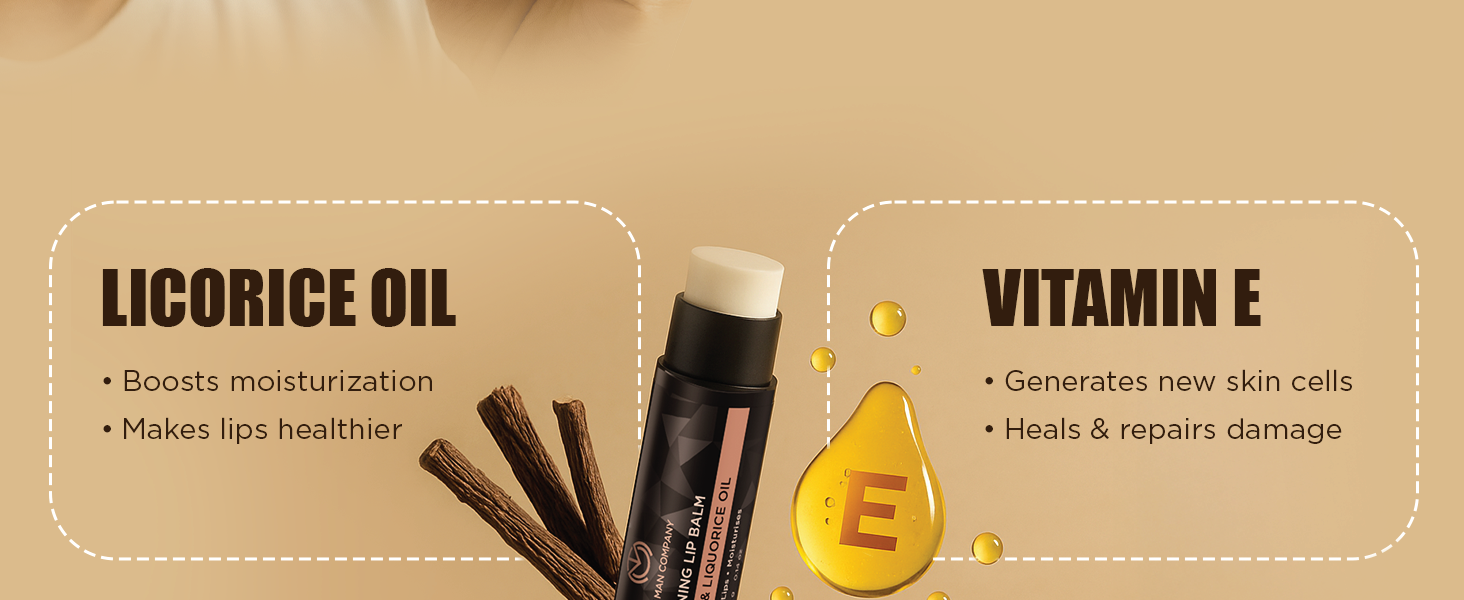 The Man Company Lip Balm for Dry, Chapped and Dark Lips - 4gm | Moisturizes, Nourishes & Soften Lips with the power of Vitamin E, Coconut & Olive Oil