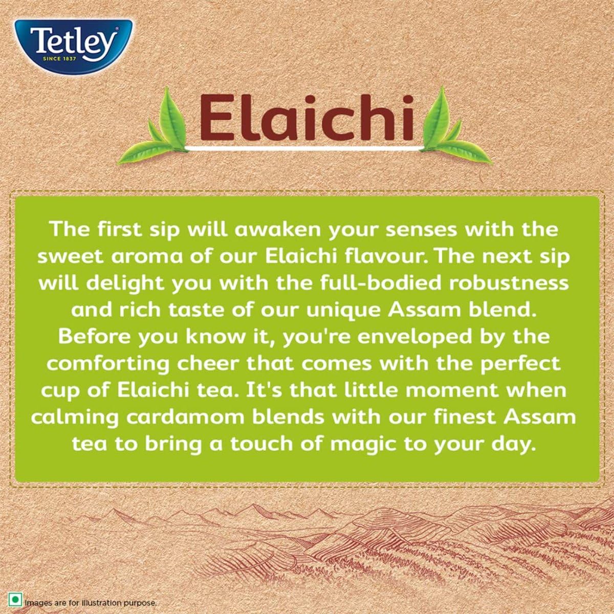 Tetley Elaichi Flavoured Chai Black Tea, 50 Tea Bags – view 4