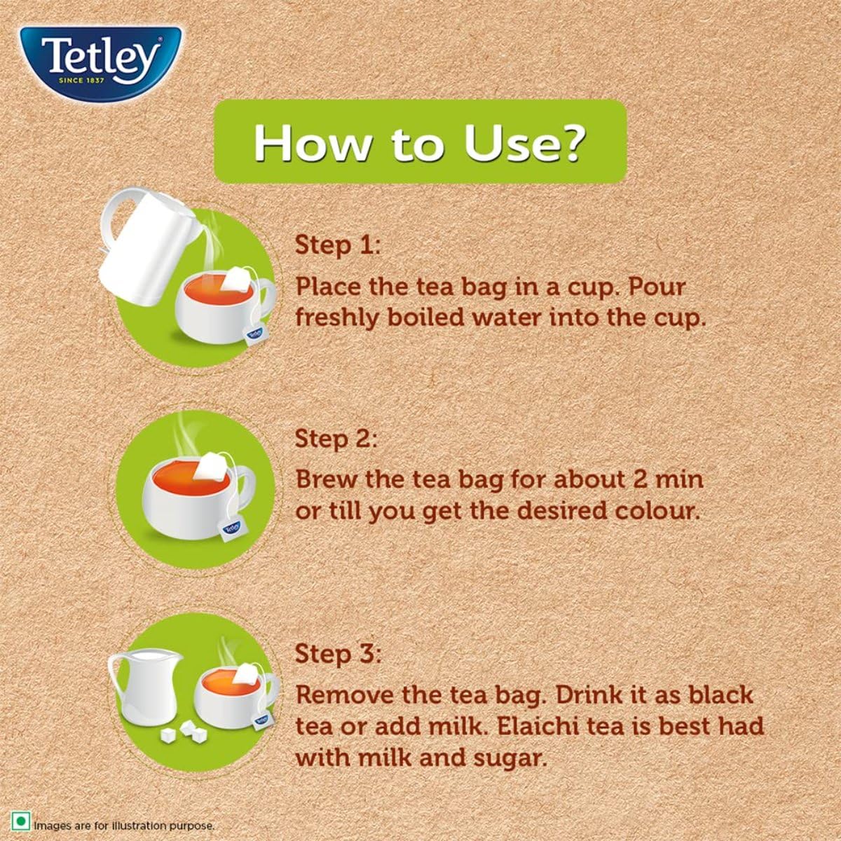 Tetley Elaichi Flavoured Chai Black Tea, 50 Tea Bags – view 6