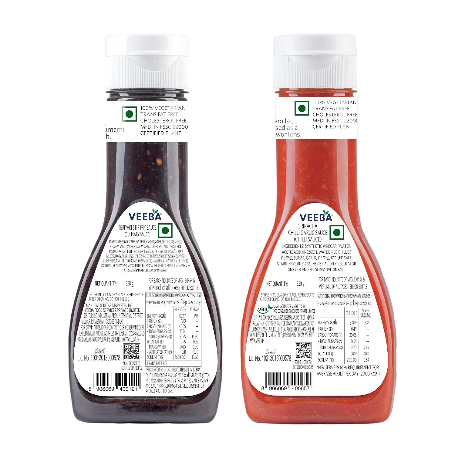 Veeba Teriyaki Stir-Fry Sauce 350g & Sriracha Chilli Garlic Sauce 320g, Pack of 2 – view 5
