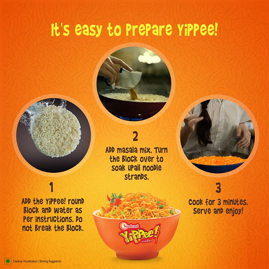 Sunfeast Yippee! Magic Masala Instant Noodles, Pack of 12, 720 g – view 5
