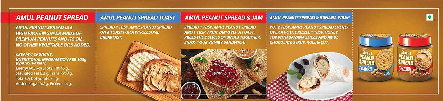 Amul Crunchy Peanut Butter Spread, 100 g (Pack of 3) – view 6