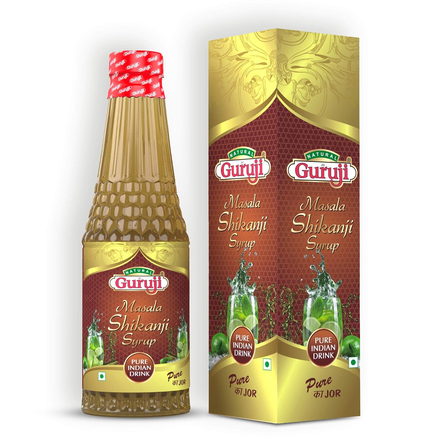 Jai Guruji Masala Shikanji Syrup Sharbat,Instant Refreshing Drink For Summer (Mix With Water Or Soda) 750Ml - Instant