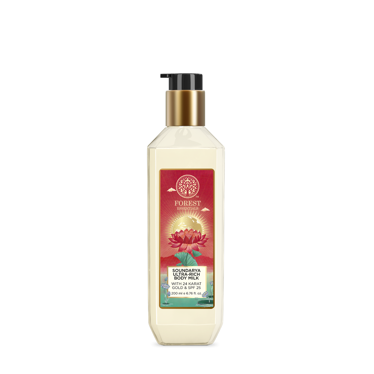 Forest Essentials body lotion bottle from Soundarya range, 130 ml