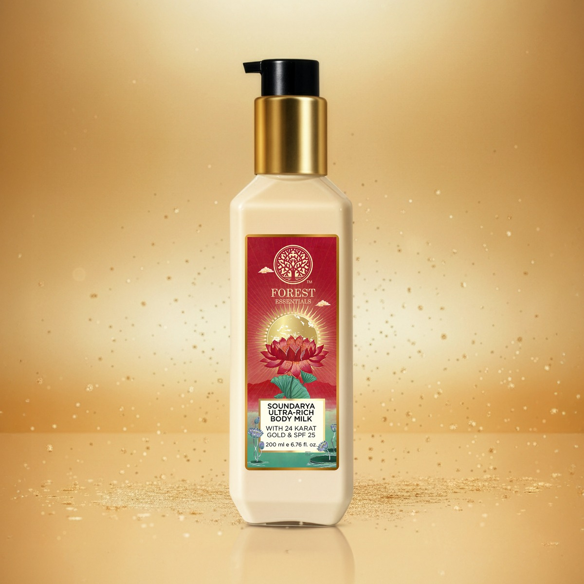 Forest Essentials Soundarya Ultra Rich Body Milk with 24K Gold & SPF 25, 130 ml – view 5