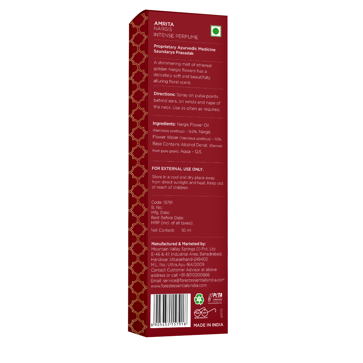 Forest Essentials Intense Perfume Amrita - Golden Nargis 10ml – view 5