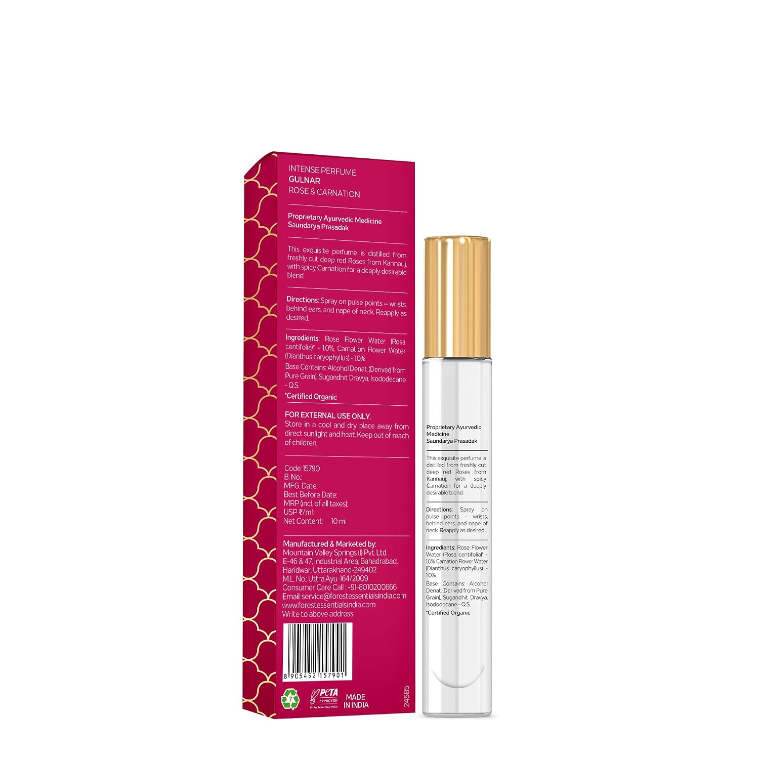 Forest Essentials Intense Perfume Rose & Carnation (GULNAR) 10ml – view 5