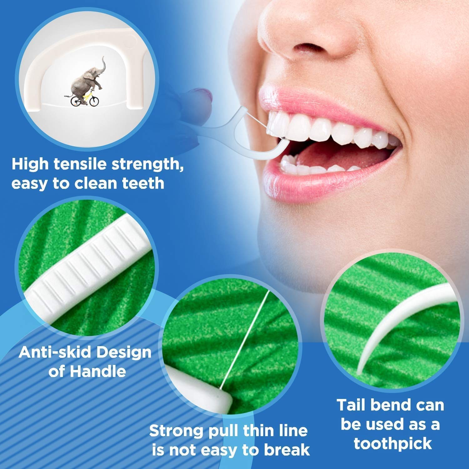 SportON 3-in-1 Dental Floss Toothpick Cleaners, 50 Count – view 2