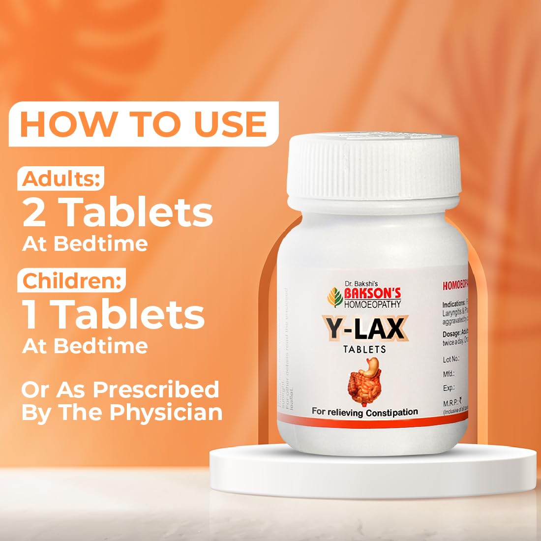 Dr. Bakshi's Bakson's Homoeopathy Y-Lax Tablets, 90 Tablets (2 Packs of 45) – view 4