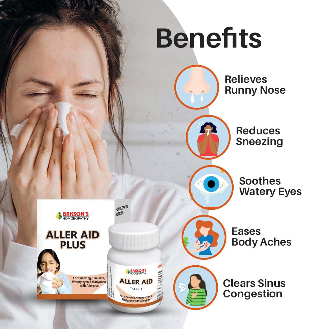 Dr. Bakshi's Bakson's Homoeopathy Aller Aid Tablets - 200 Tablets – view 2