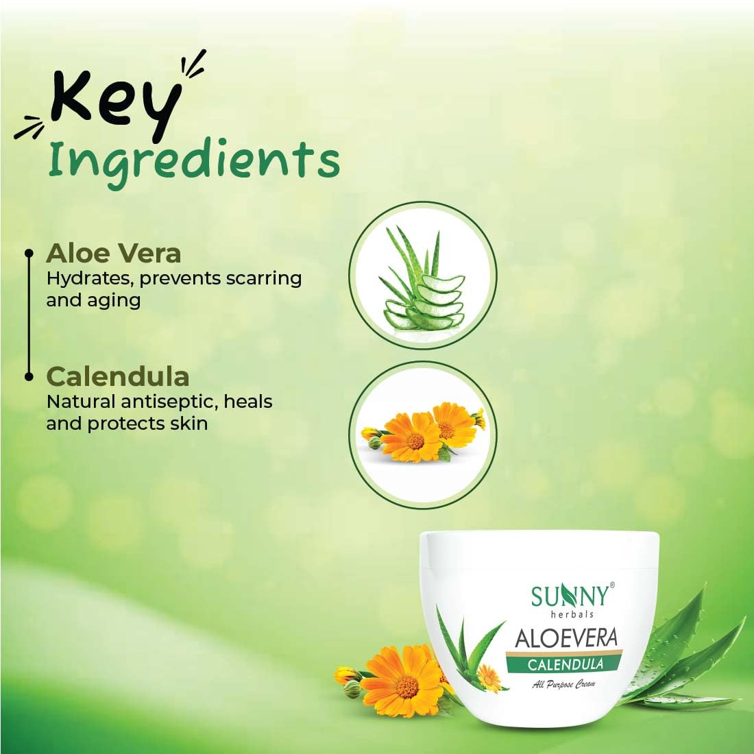 BAKSONS Sunny Herbals Aloe Vera Calendula Cream, 125 g – view 4