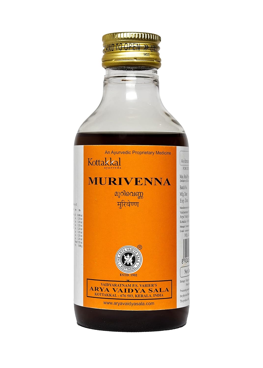 Kottakkal Ayurveda Murivenna - 200 Ml, Enriched With Natural Ingredients (Pack Of 1).