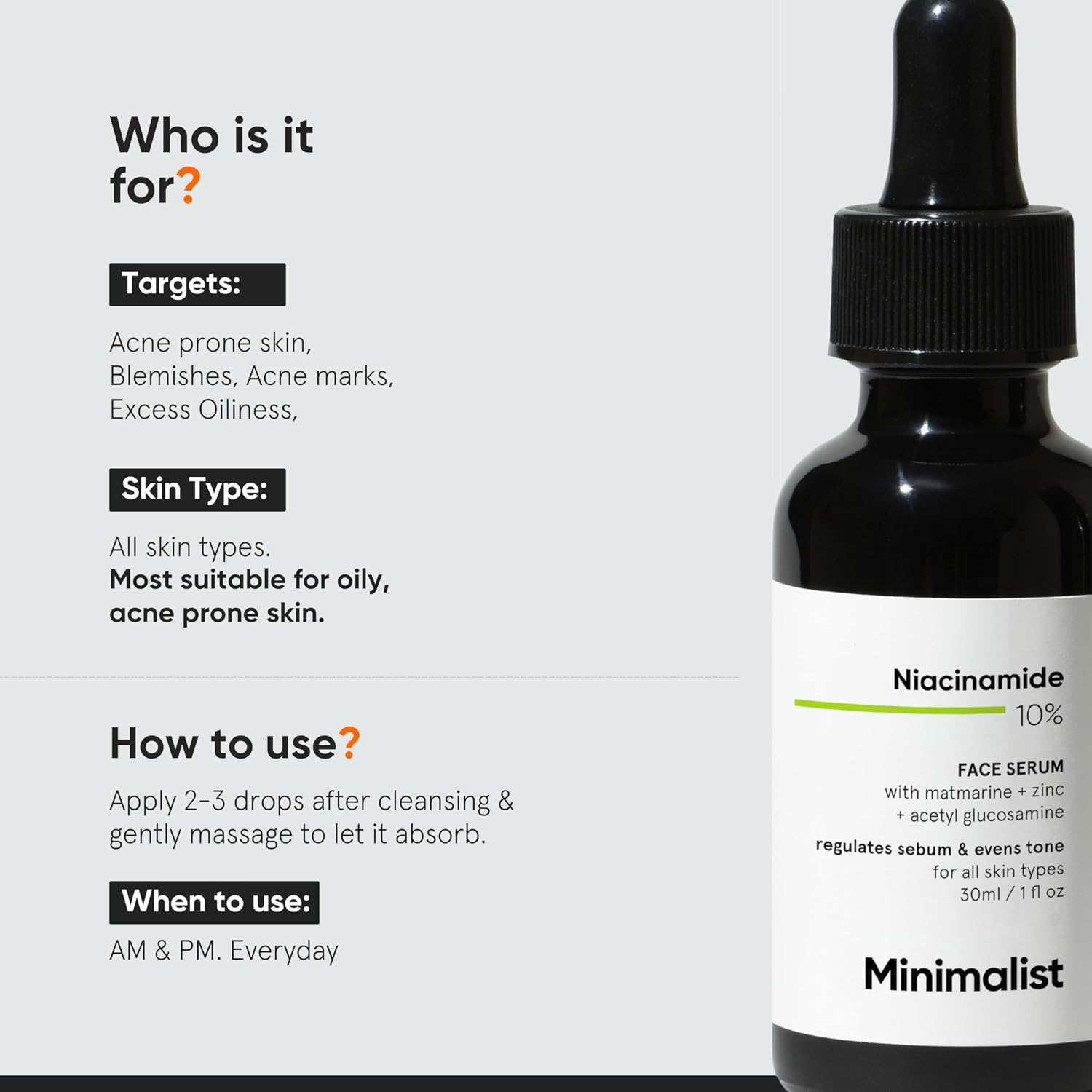 Minimalist 10% Niacinamide Serum with Zinc, 30 ml – view 2