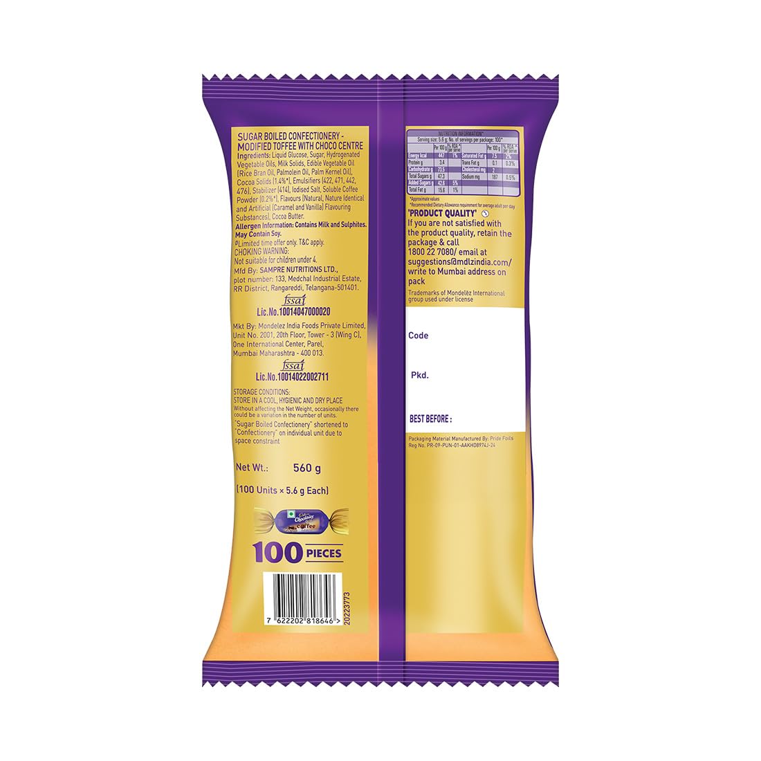 Cadbury Eclairs Chocolairs Bars, 100 Pieces – view 5