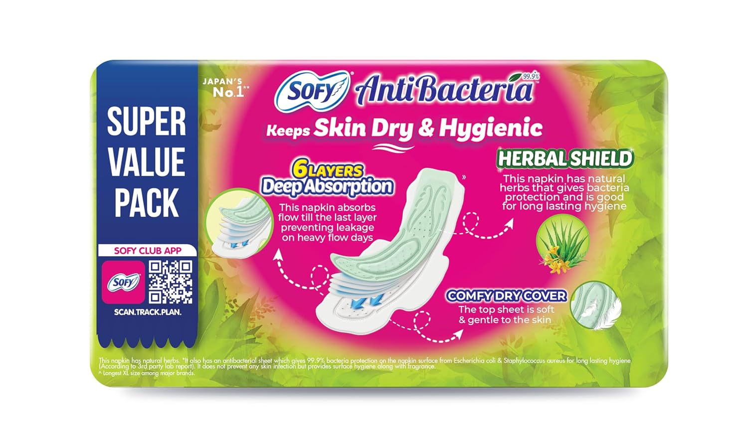 Sofy Antibacteria XL Sanitary Pads 290mm, 48 Count – view 8