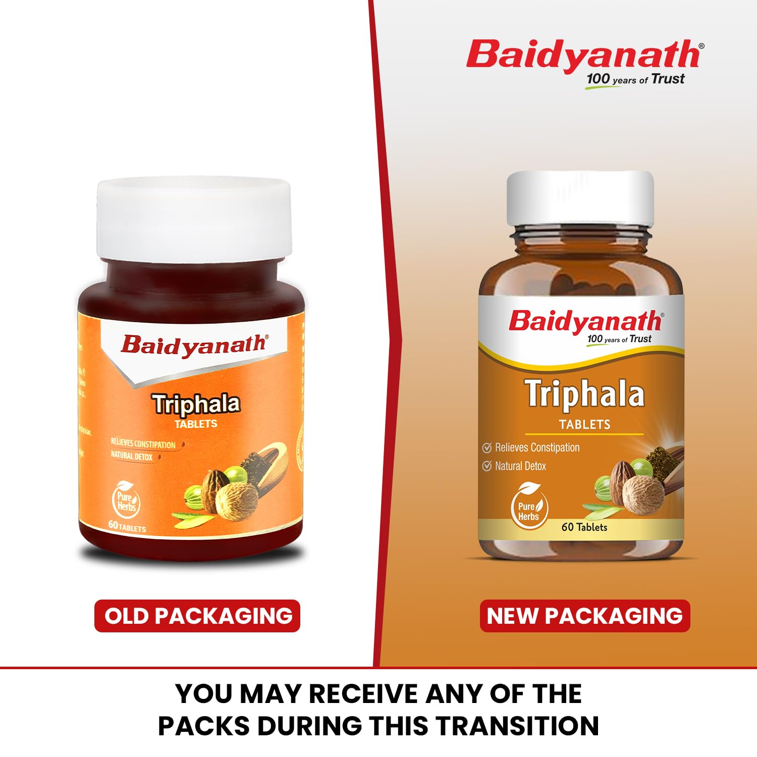 Baidyanath Ayurved Triphala 60 Tablets (500 mg per Serving) – view 2